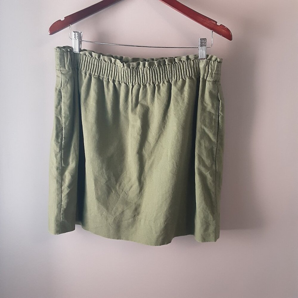 J. Crew Olive Green Mini Skirt - Picture 2 of 8